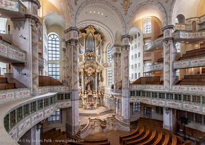 The Frauenkirche - View of the interior from the 3rd gallery (reconstructed 1993-2005)  Dresden, Germany